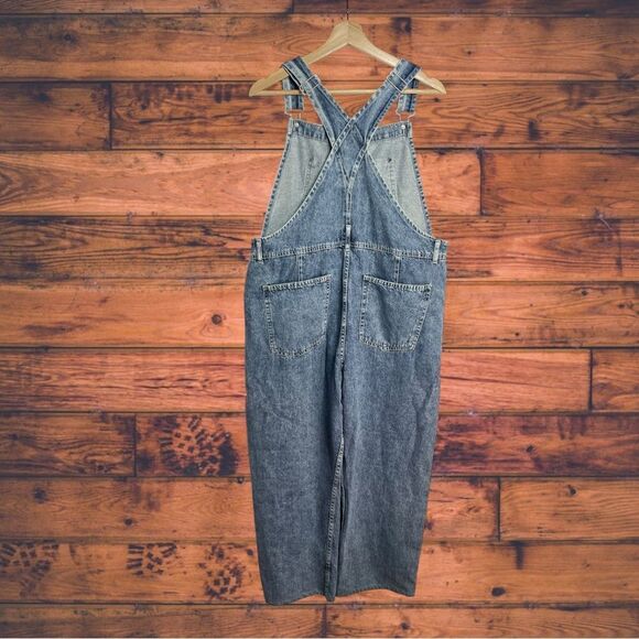 We the Free People Ziggy Overalls Women's Sz Large Powder Blue Denim Overalls - Picture 2 of 7
